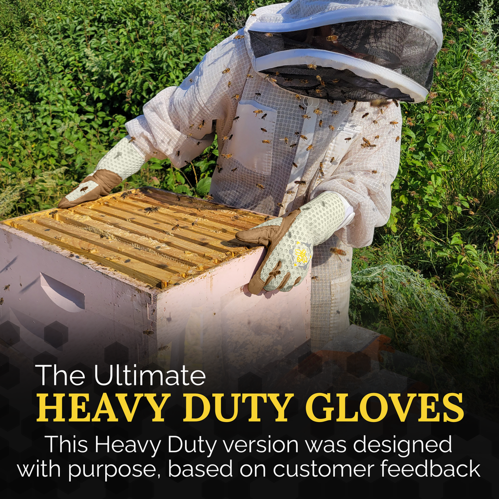 Apis Tactical Heavy Duty Beekeeping Gloves - WHITE