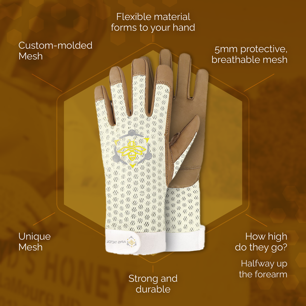 Apis Tactical Heavy Duty Beekeeping Gloves - WHITE