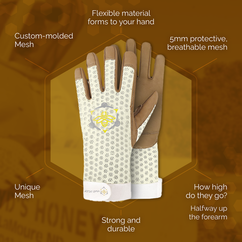 Apis Tactical Heavy Duty Beekeeping Gloves - WHITE