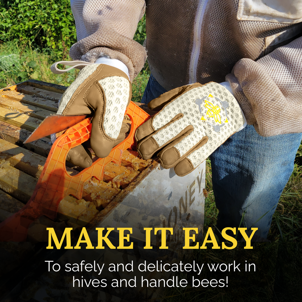 Apis Tactical PRO Beekeeping Gloves - WHITE